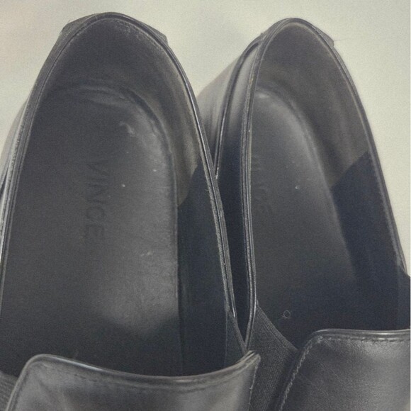 Vince Paeyre Black Leather Contrast Sole Pointed Toe Sneakers 7 - Picture 9 of 13